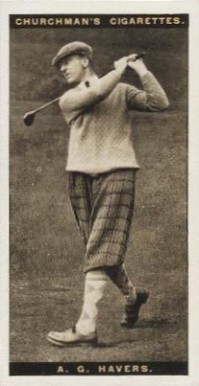1927 WA & AC Churchman's Famous Golfers-Small A.G. Havers #16 Golf Card