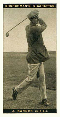 1927 WA & AC Churchman's Famous Golfers-Small J. Barnes #3 Golf Card