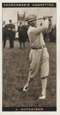 1927 WA & AC Churchman's Famous Golfers-Small J. Hutchison #25 Golf Card