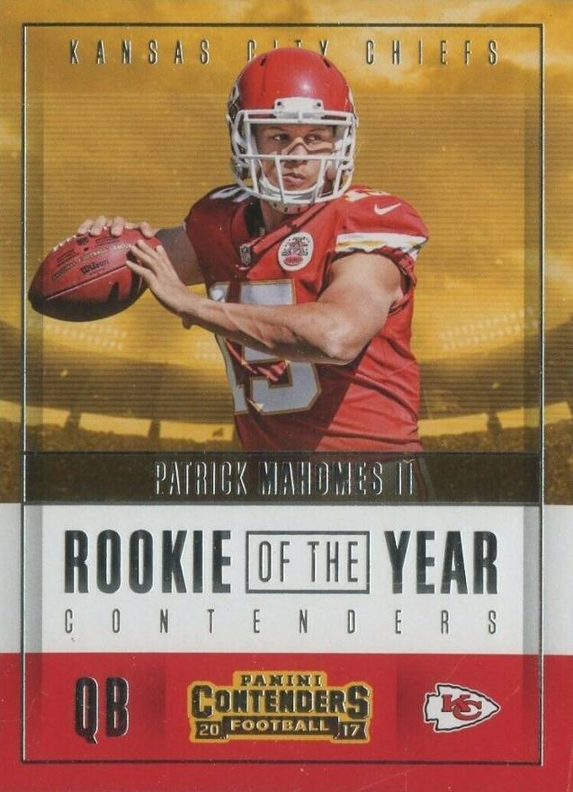 2017 Panini Contenders Rookie of the Year Contenders Patrick Mahomes II #RY-3 Football Card