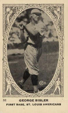 1922 Neilson's Chocolate Type 1 George Sisler #32 Baseball Card
