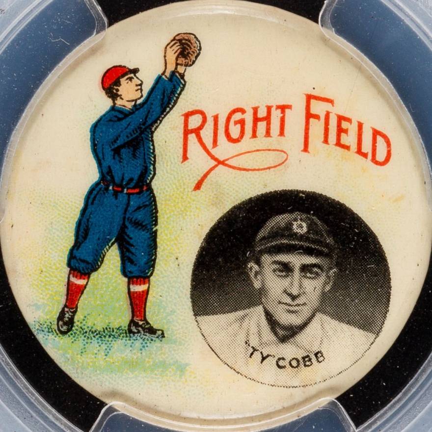 1910 Schmelzer's Sporting Goods Pin Ty Cobb # Baseball Card