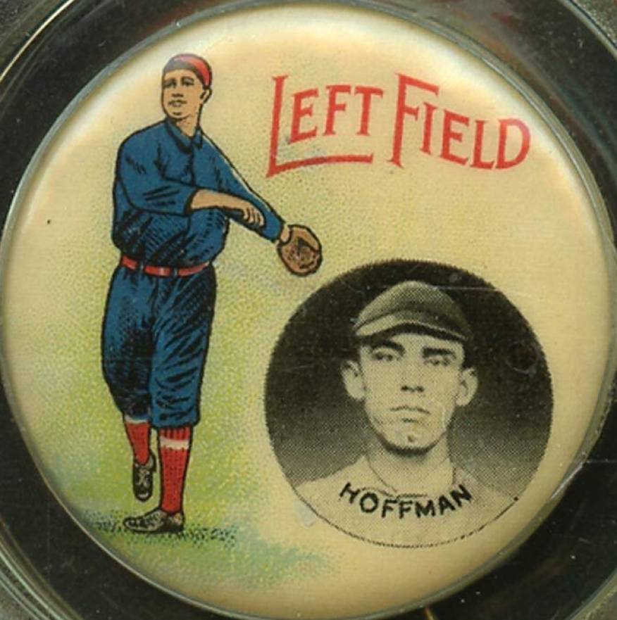 1910 Schmelzer's Sporting Goods Pin Danny Hoffman # Baseball Card