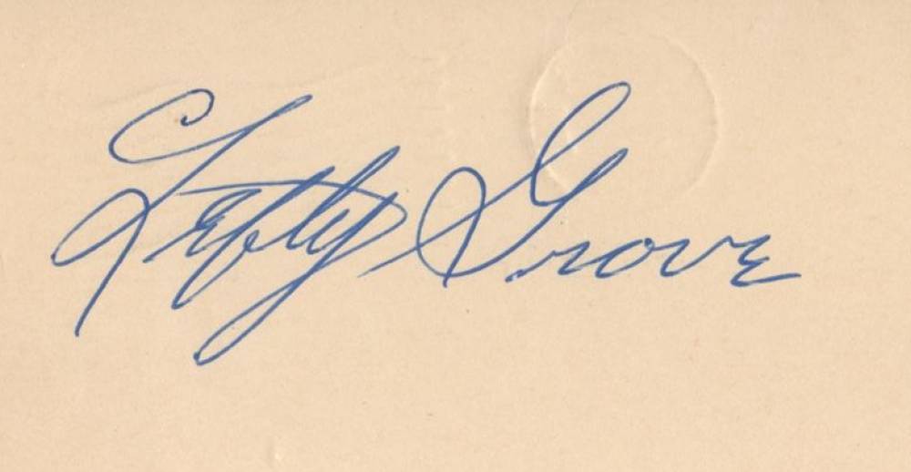 1999 HOF Autograph Index, Postcards, Album, Photo, etc Lefty Grove # Baseball Card