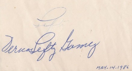 1999 HOF Autograph Index, Postcards, Album, Photo, etc Lefty Gomez # Baseball Card