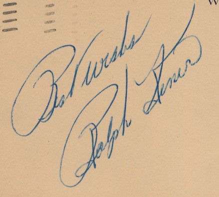 1999 HOF Autograph Index, Postcards, Album, Photo, etc Ralph Kiner # Baseball Card