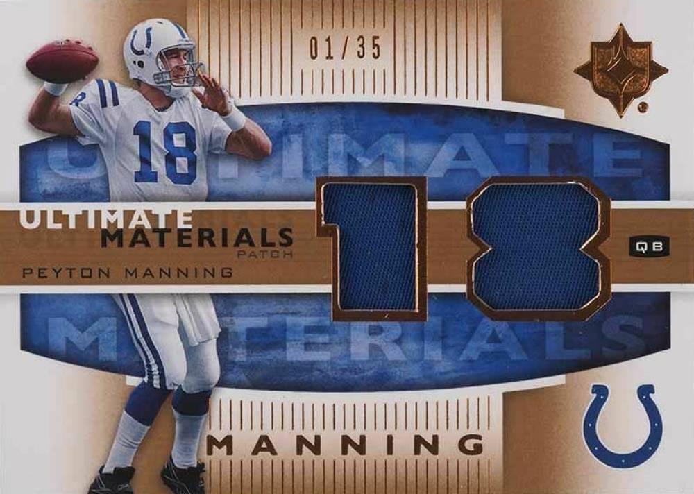 2007 Ultimate Collection Ultimate Materials Peyton Manning #UM-PE Football Card
