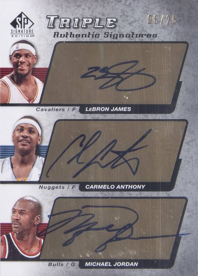 2004 SP Signature Triple Authentic Signatures James/Anthony/Jordan #JAJ Basketball Card