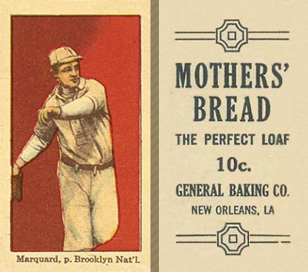 1916 Mothers' Bread Rube Marquard # Baseball Card