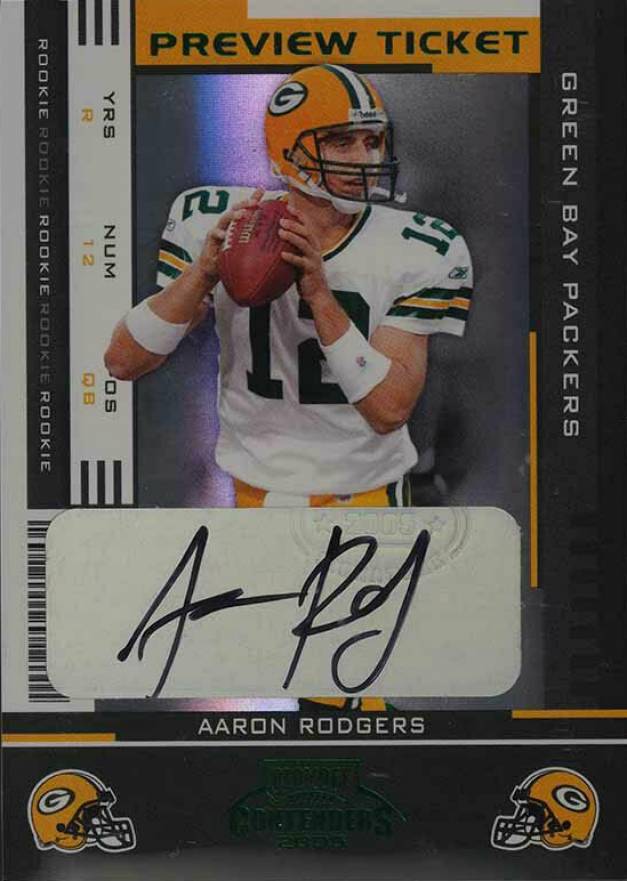 2005 Leaf Limited Contenders Preview Autograph Aaron Rodgers #101 Football Card