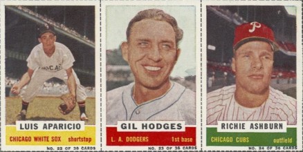 1960 Bazooka Panel Aparicio/Hodges/Ashburn #22/23/24 Baseball Card