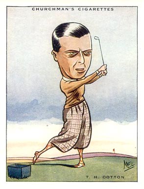 1931 WA & AC Churchman Prominent Golfers T.H. Cotton #3 Golf Card