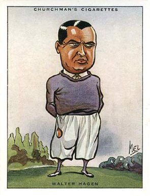 1931 WA & AC Churchman Prominent Golfers Walter Hagen #4 Golf Card