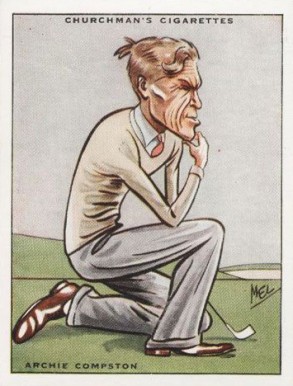 1931 WA & AC Churchman Prominent Golfers Archie Compston #2 Golf Card