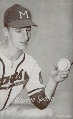 1962 Exhibits Statistic Back Warren Spahn # Baseball Card