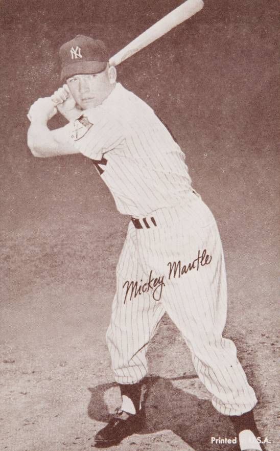 1962 Exhibits Statistic Back Mickey Mantle # Baseball Card