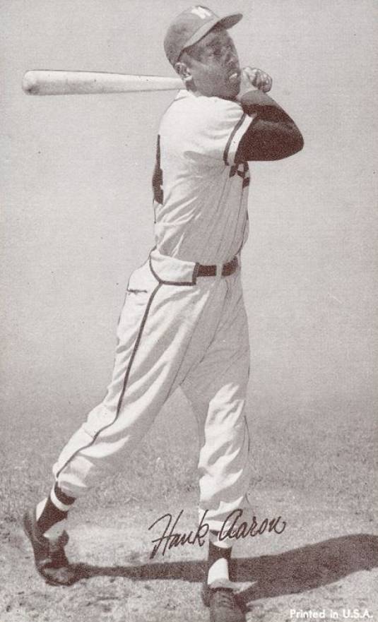 1962 Exhibits Statistic Back Hank Aaron # Baseball Card