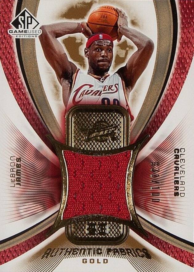 2005 SP Game Used Authentic Fabrics LeBron James #AF-LJ Basketball Card