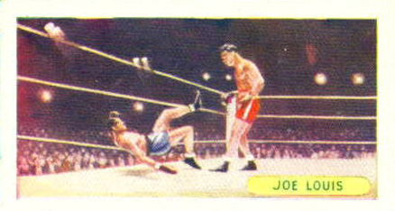 1957 Sweetule Products Sports Records Blue Back Joe Louis #21 Soccer Card