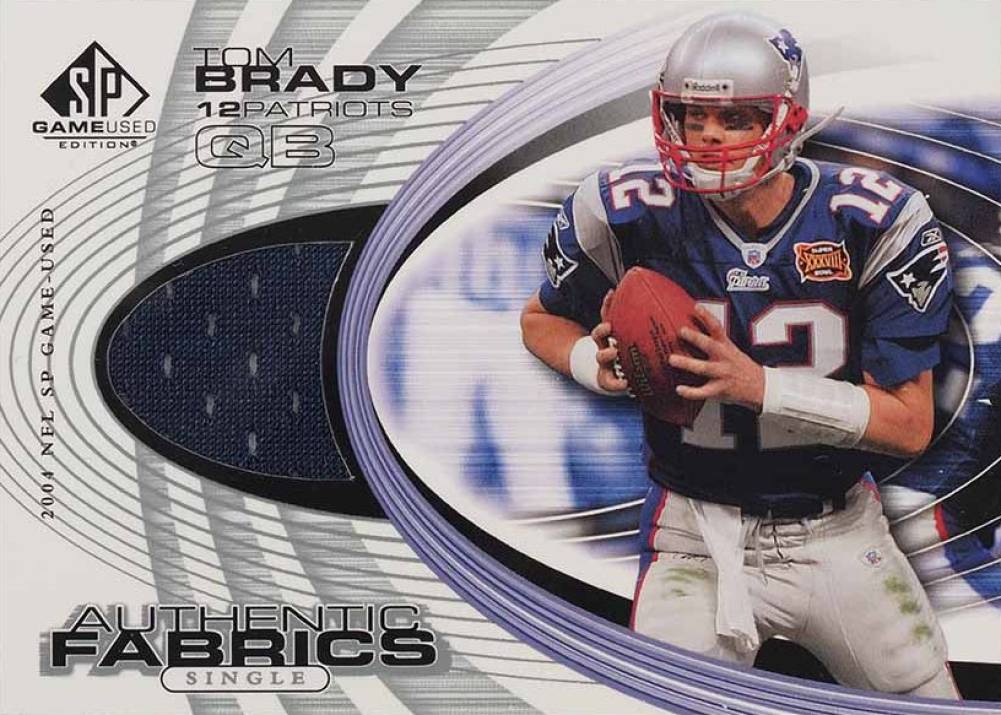 2004 SP Game Used Authentic Fabric Tom Brady #AF-TB Football Card