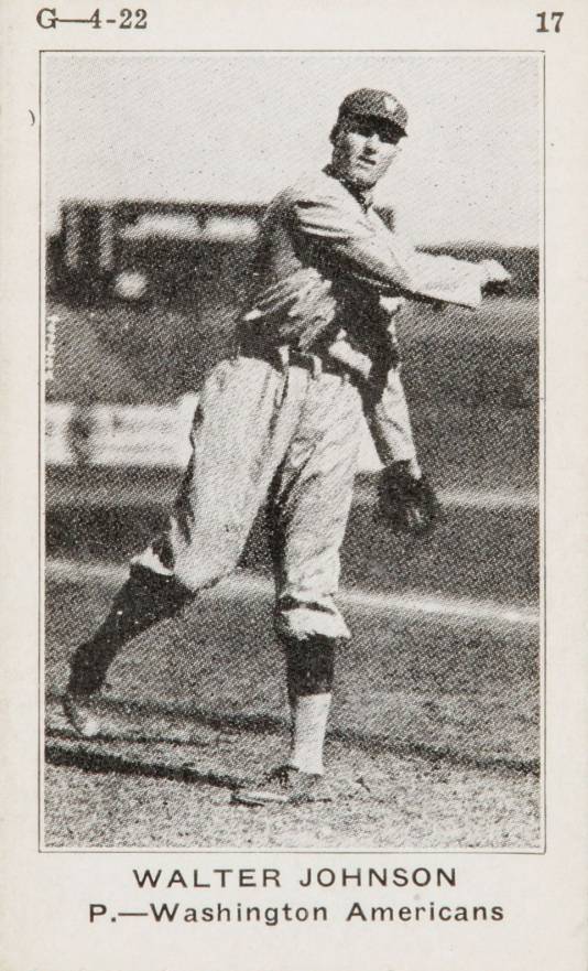 1922 Strip Card Walter Johnson #17 Baseball Card