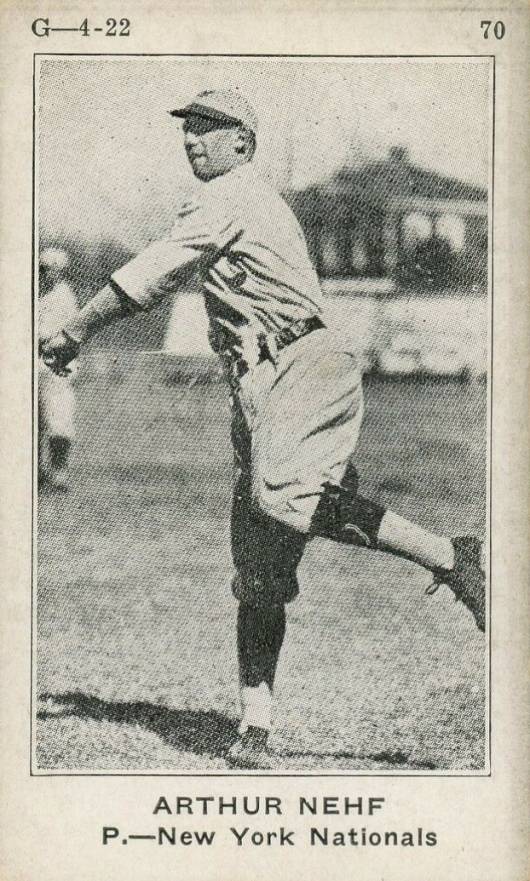 1922 Strip Card Arthur Nehf #70 Baseball Card