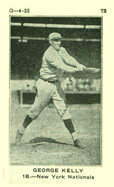 1922 Strip Card George Kelly #72 Baseball Card