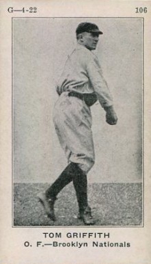 1922 Strip Card Tom Griffith #106 Baseball Card