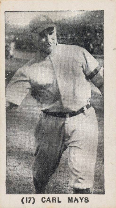 1928 Strip Card Carl Mays #17 Baseball Card
