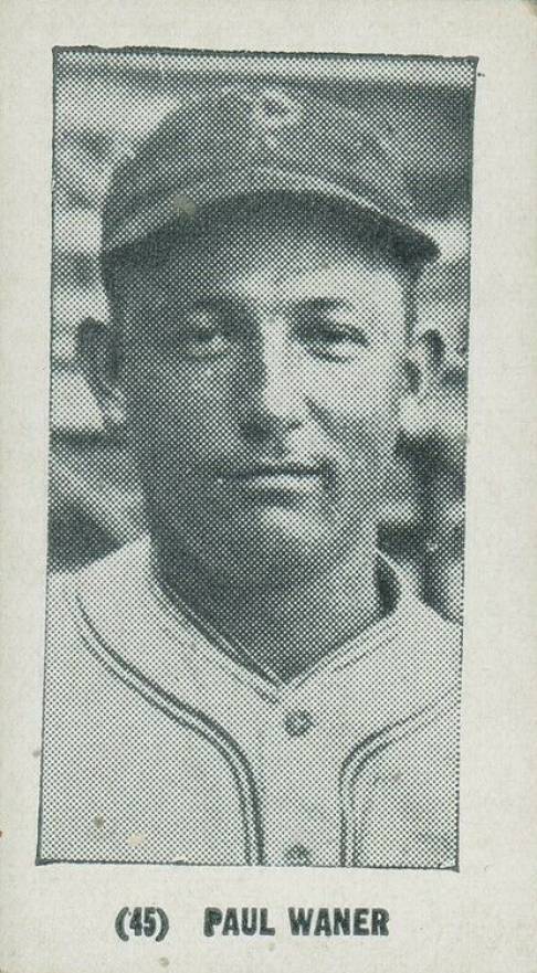 1928 Strip Card Paul Waner #45 Baseball Card
