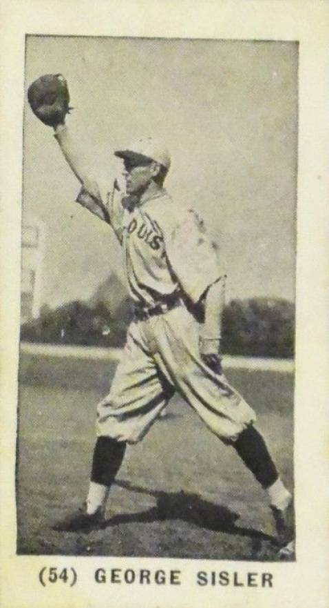 1928 Strip Card George Sisler #54 Baseball Card