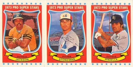 1973 Kellogg's Panels Jackson/Stoneman/Piniella # Baseball Card