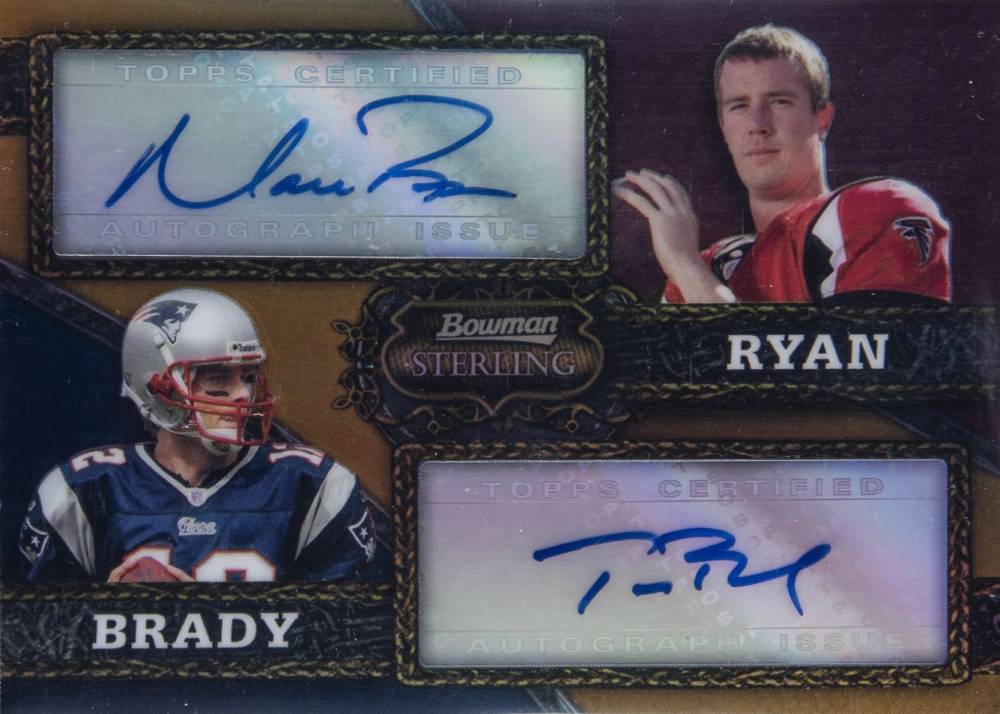 2008 Bowman Sterling Dual Autograph Gold Refractor Matt Ryan/Tom Brady #A-2 Football Card
