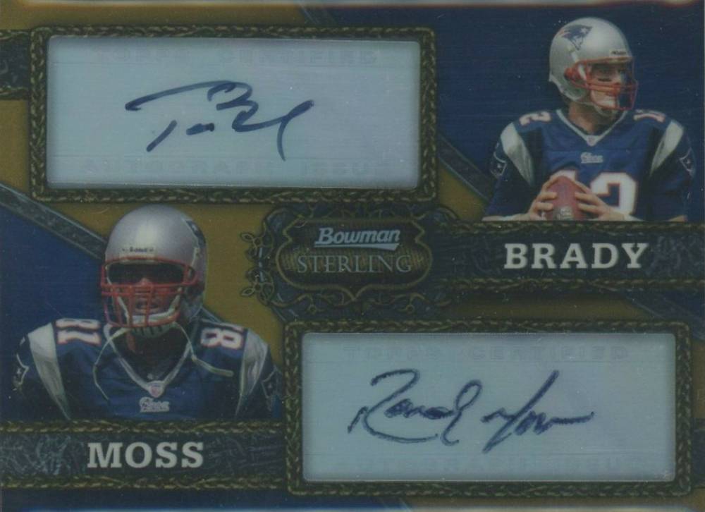 2008 Bowman Sterling Dual Autograph Gold Refractor Randy Moss/Tom Brady #A-9 Football Card