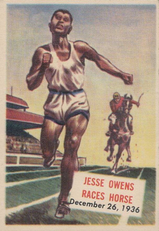1954 Topps Scoop Jesse Owens Races Horse #128 Other Sports Card