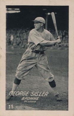 1923 Strip Card George Sisler #13 Baseball Card