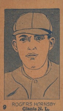 1926 Strip Card Rogers Hornsby #9 Baseball Card