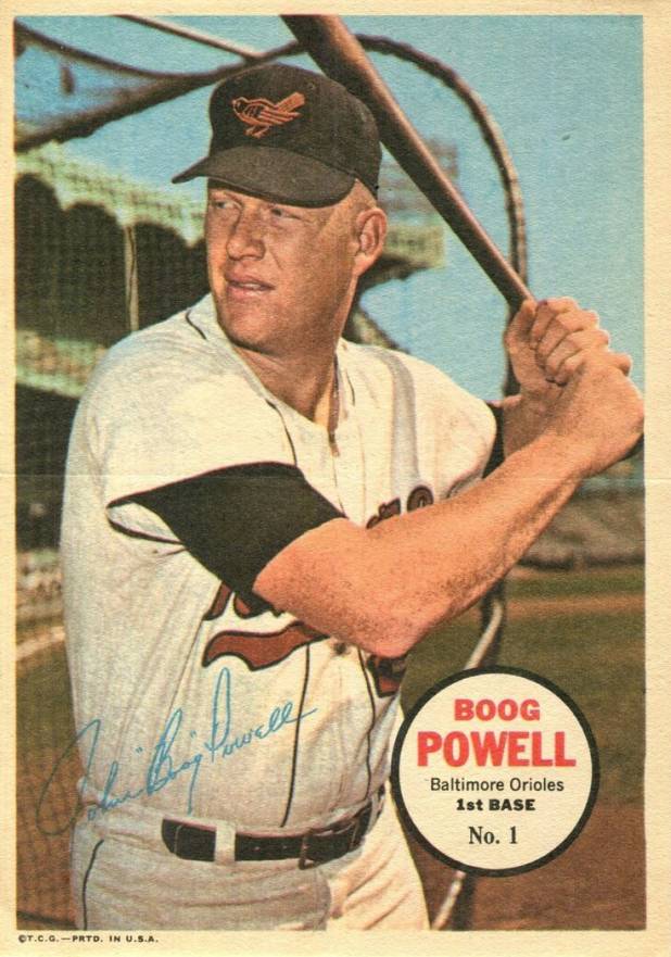 1967 Topps Pin-Ups Boog Powell #1 Baseball Card