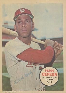 1967 Topps Pin-Ups Orlando Cepeda #9 Baseball Card