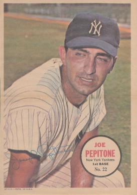 1967 Topps Pin-Ups Joe Pepitone #22 Baseball Card