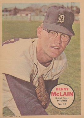 1967 Topps Pin-Ups Denny McLain #20 Baseball Card