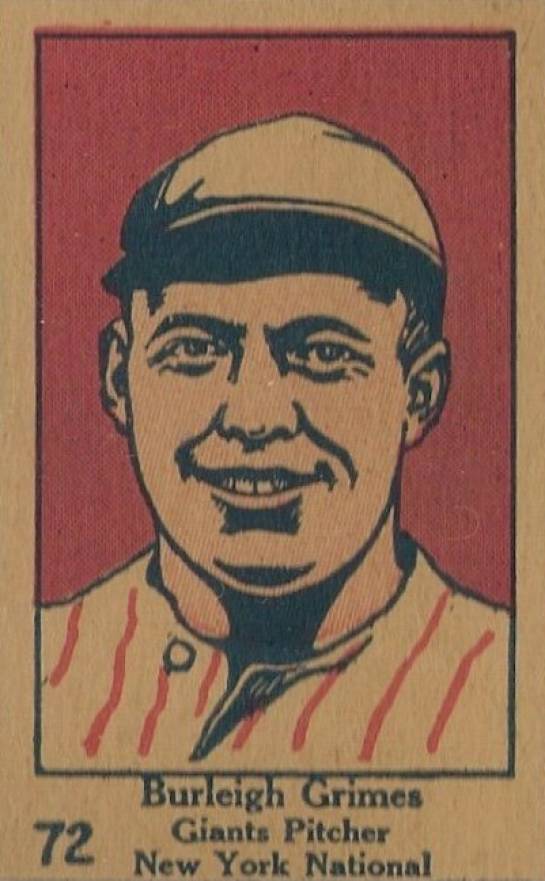 1928 Strip Card Burleigh Grimes #72 Baseball Card