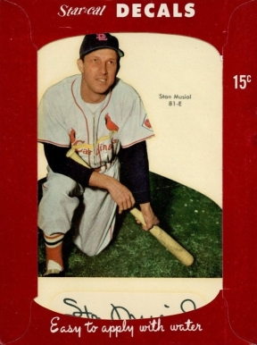 1952 Star-Cal Decals Type 1 Stan Musial #81-E Baseball Card