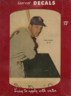 1952 Star-Cal Decals Type 1 Stan Musial #81-F Baseball Card