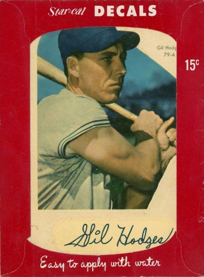 1952 Star-Cal Decals Type 1 Gil Hodges #79-A Baseball Card
