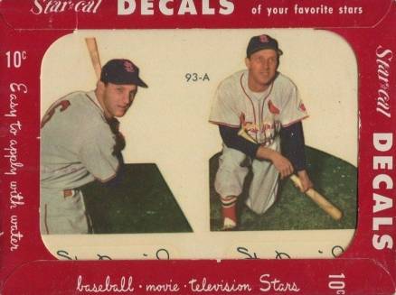 1952 Star-Cal Decals Type 2 Musial/Musial #93-A Baseball Card