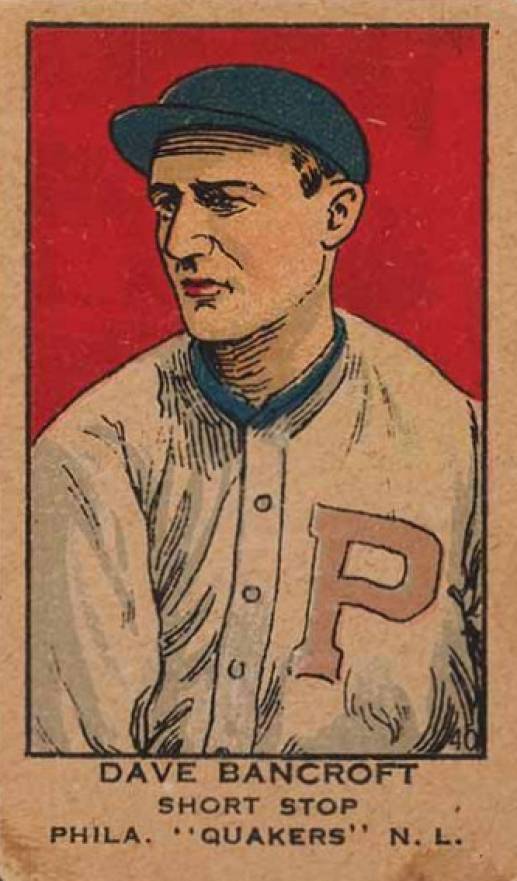 1919 Strip Card Dave Bancroft, Short Stop, Phila, "Quakers" N.L. #40a Baseball Card