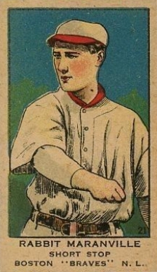 1919 Strip Card Rabbit Maranville, Boston "Braves" N.L. #21a Baseball Card