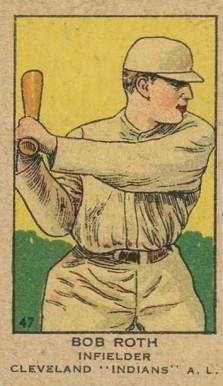 1919 Strip Card Bob Roth Infielder Cleveland "Indians" A.L. #47a Baseball Card