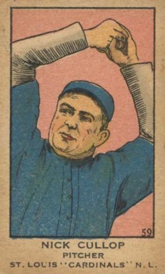1919 Strip Card Nick Cullop #59 Baseball Card